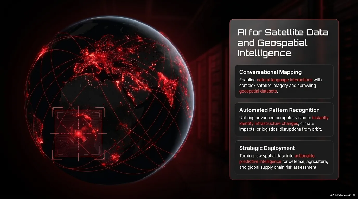 AI for satellite data and geospatial intelligence — natural language queries on imagery and change detection